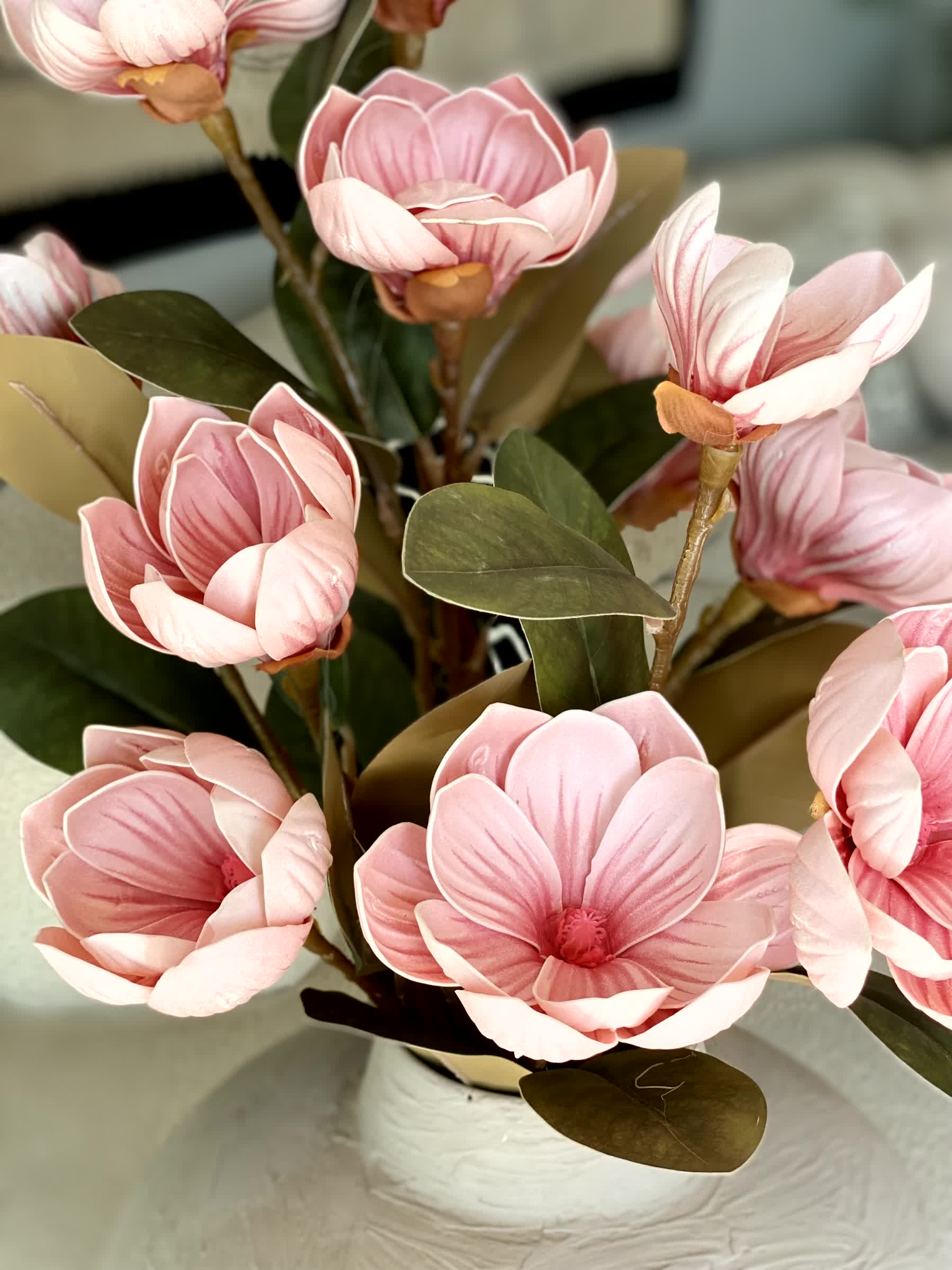 Artificial Yulan Magnolia Flower Stem - Pink (One Stem)