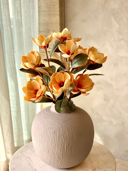 Artificial Yulan Magnolia Flower Stem - Yellow (One Stem)