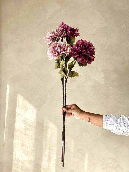 Artificial Zinnia Flower Stem - Set of 2