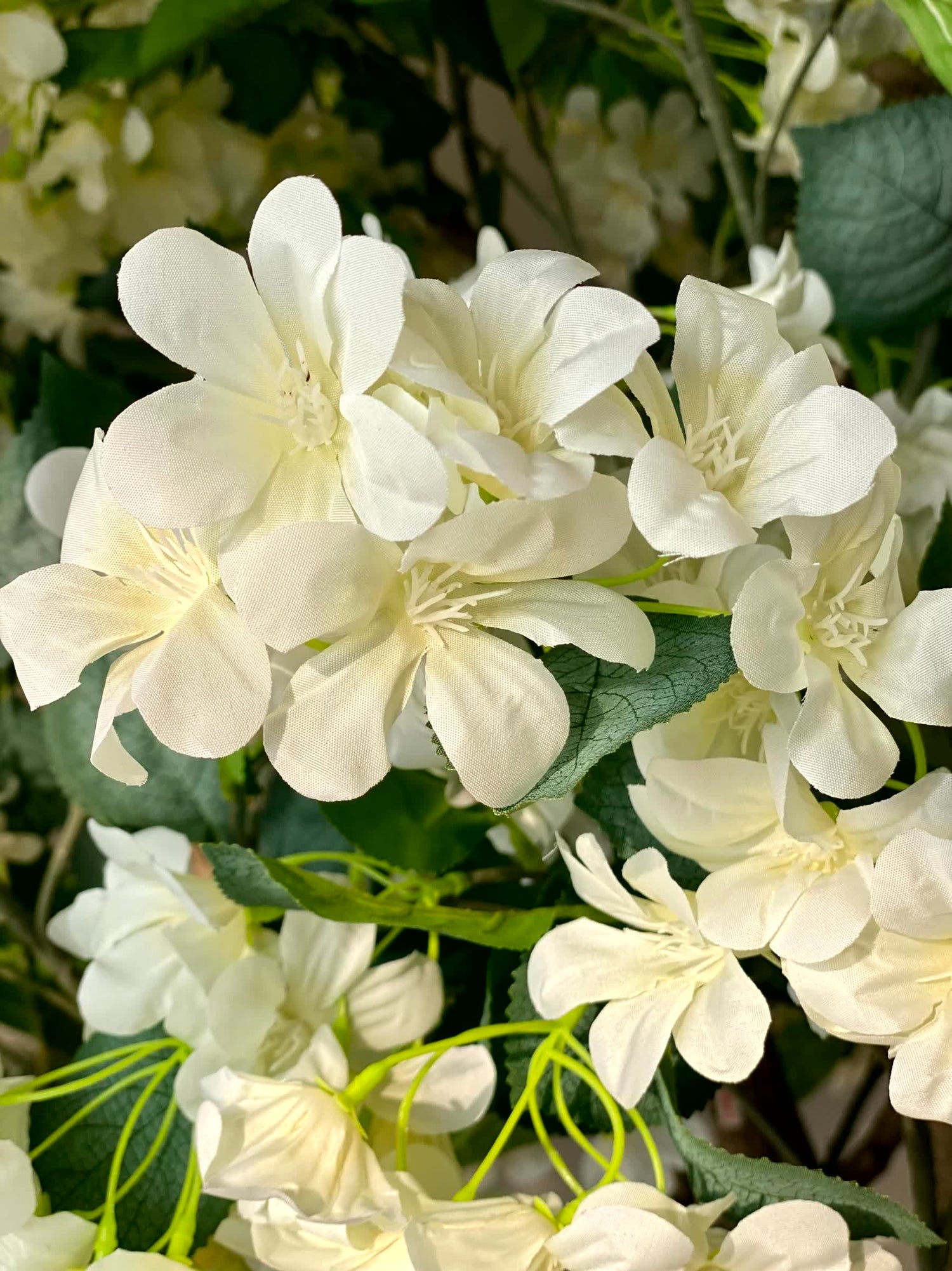 Artificial White Blossom Plant - 6 Feet