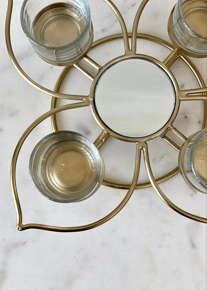 Inaya Bloom Gold Tea Light Holder