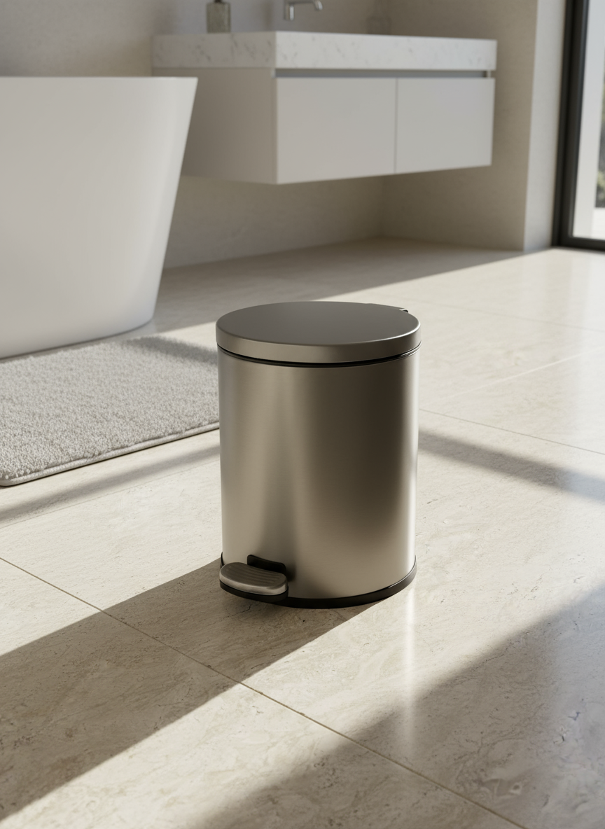 Helix Matte Steel Dustbin - 6L