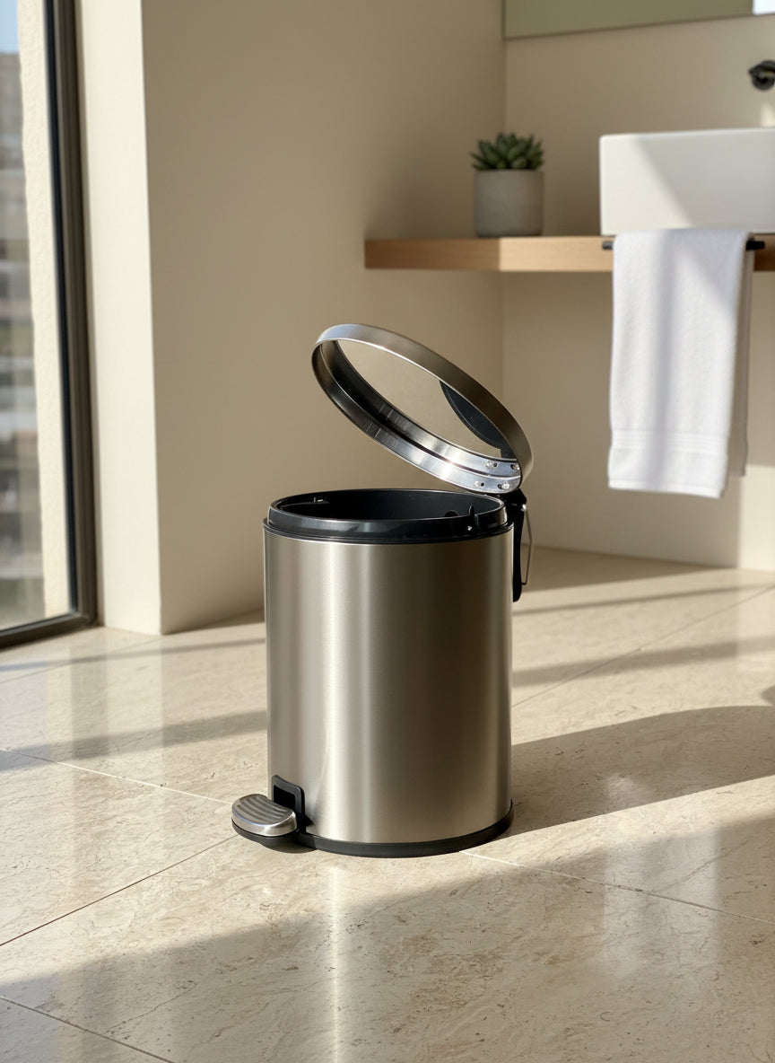 Helix Matte Steel Dustbin - 6L