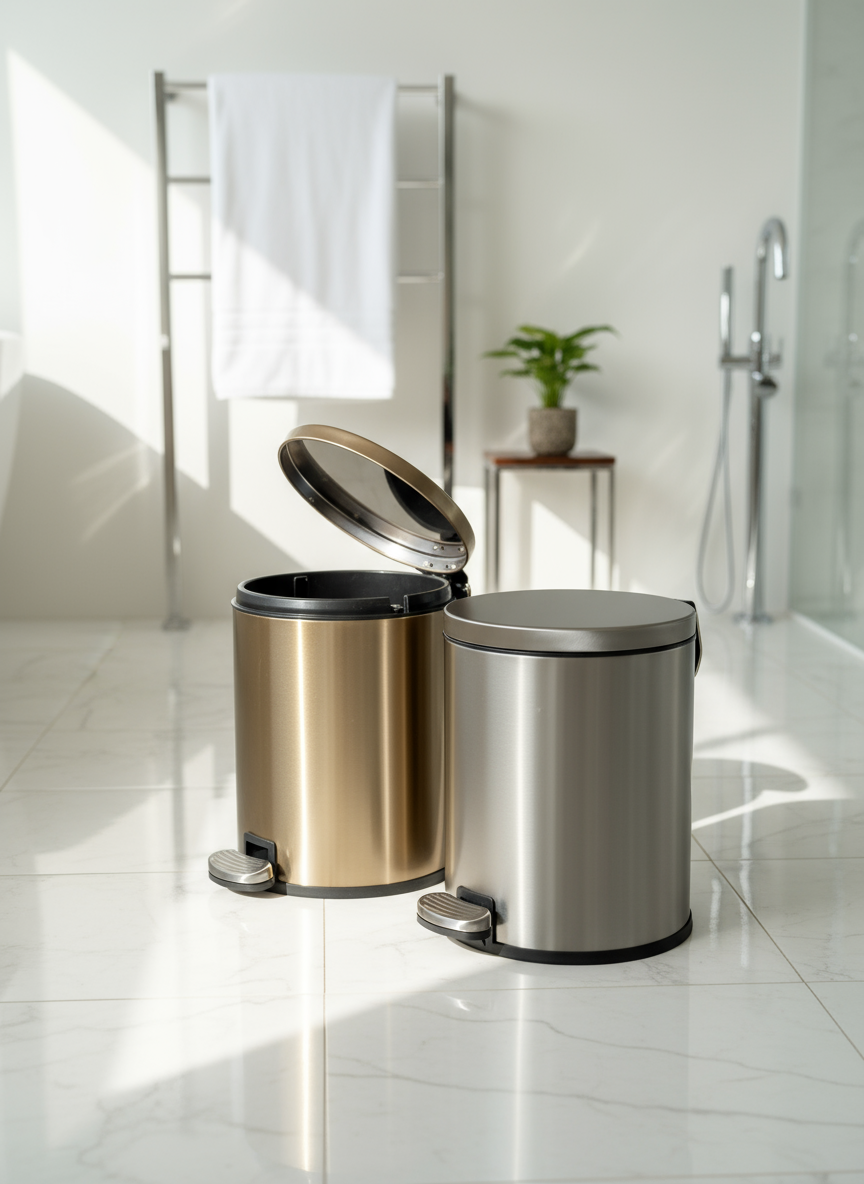 Helix Matte Steel Dustbin - 6L