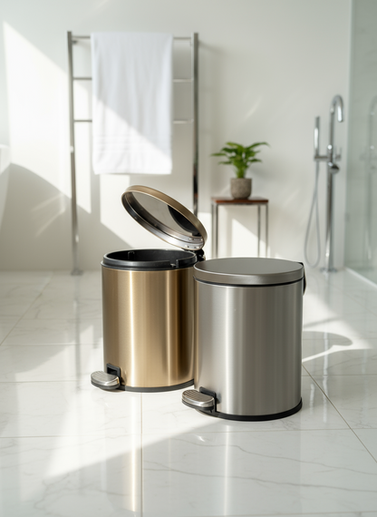 Helix Matte Steel Dustbin - 6L