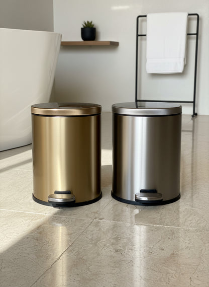 Helix Matte Steel Dustbin - 6L