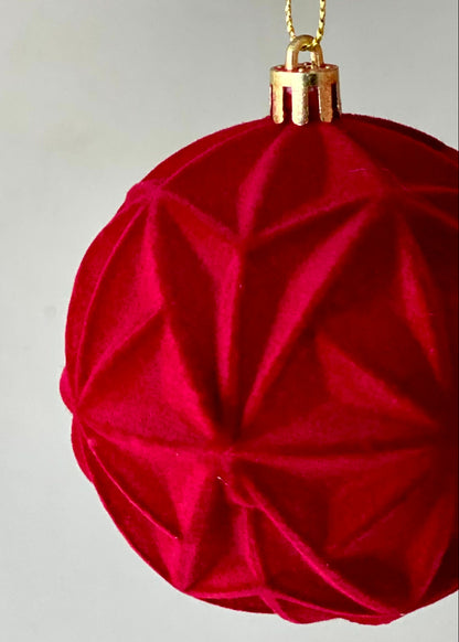 Ruby Velvet Christmas Ornament - (Set of 3)