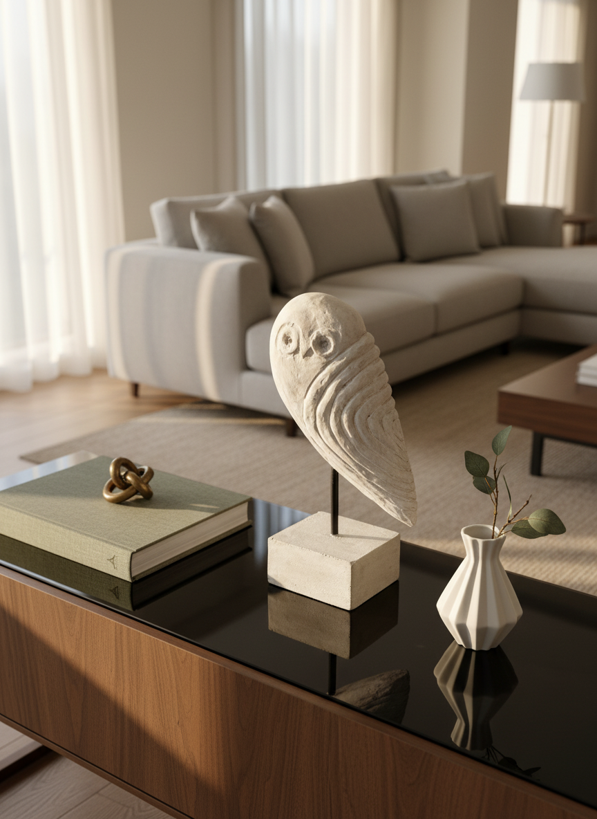 Handcrafted Owl Sculpture