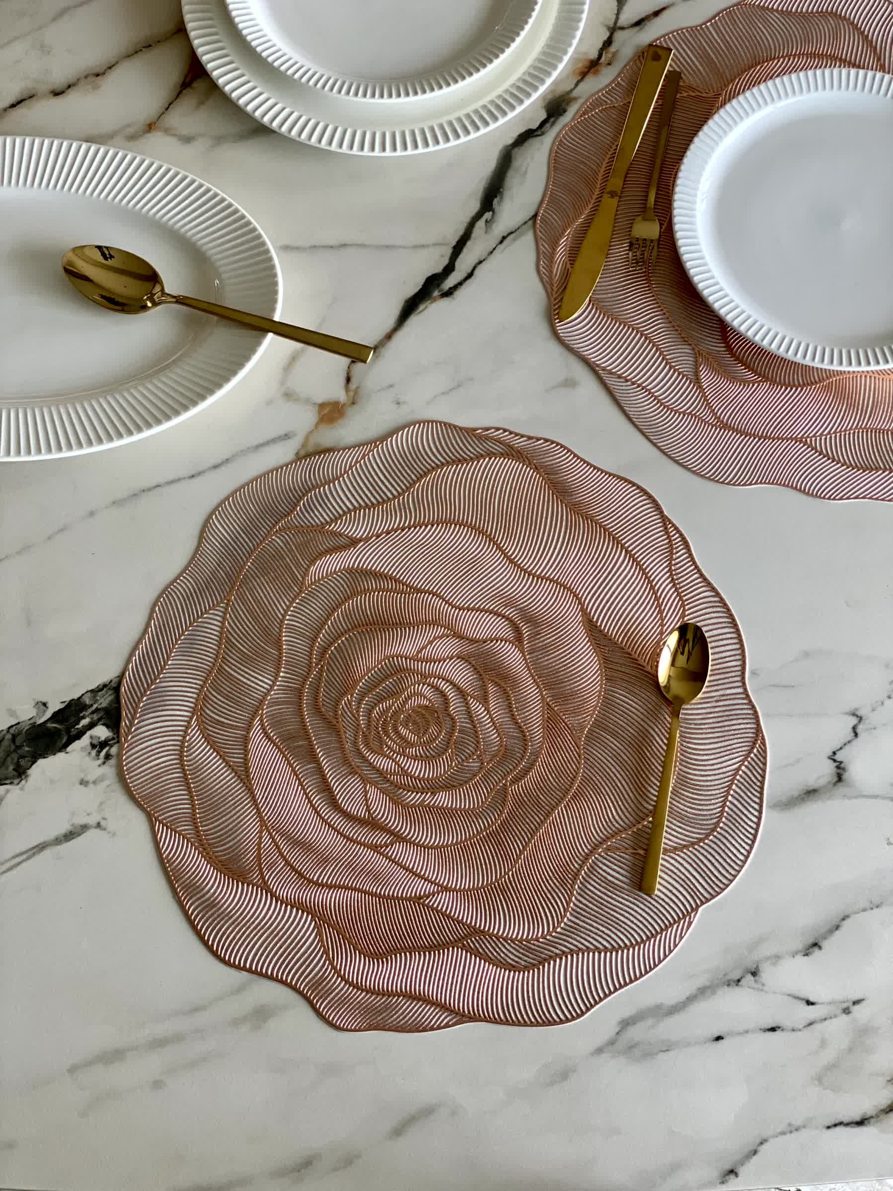 Rose Table Mats - Copper (Set of 6)