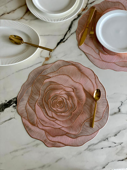 Rose Table Mats - Copper (Set of 6)