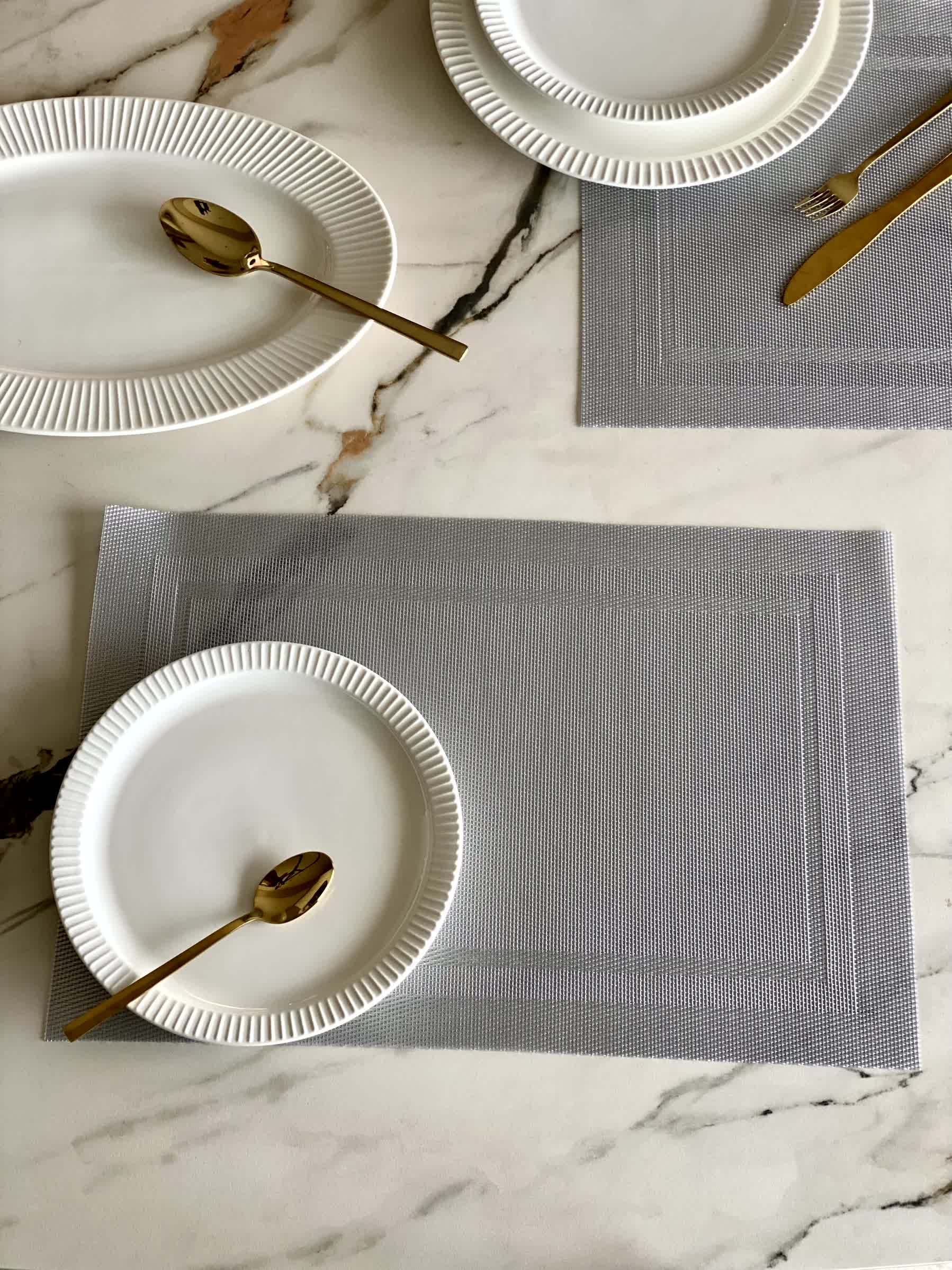 Classic Table Mats - Light Grey (Set of 6)