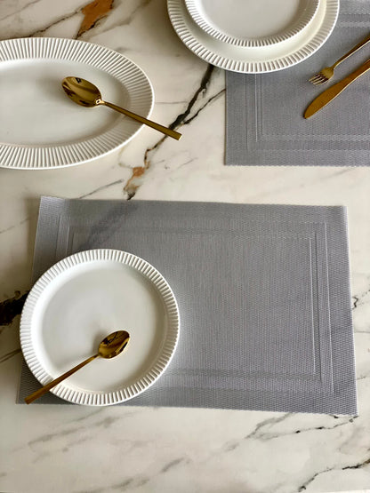 Classic Table Mats - Light Grey (Set of 6)
