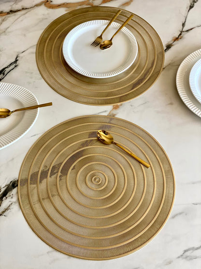 Swirling Table Mats - Gold (Set of 6)