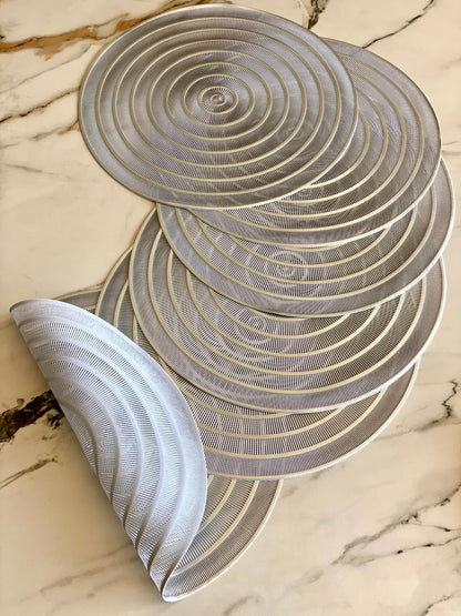 Swirling Table Mats - Silver (Set of 6)