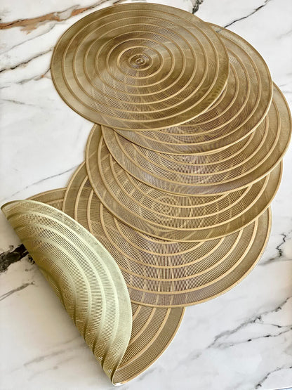 Swirling Table Mats - Gold (Set of 6)