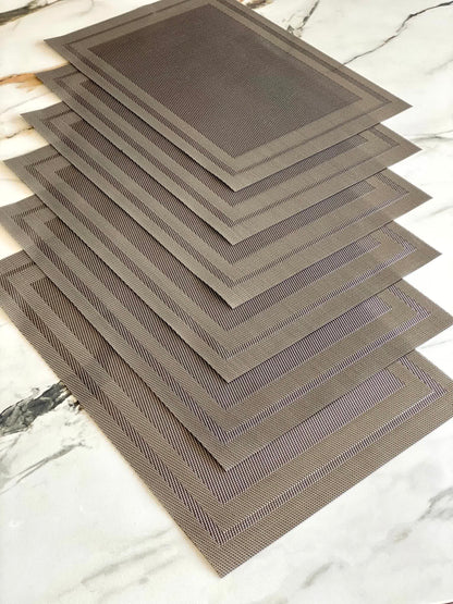 Classic Table Mats - Dark Grey (Set of 6)