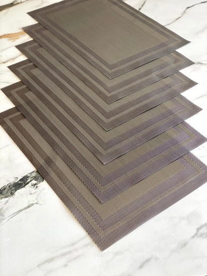 Classic Table Mats - Dark Grey (Set of 6)