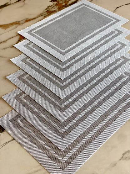 Classic Table Mats - Light Grey (Set of 6)