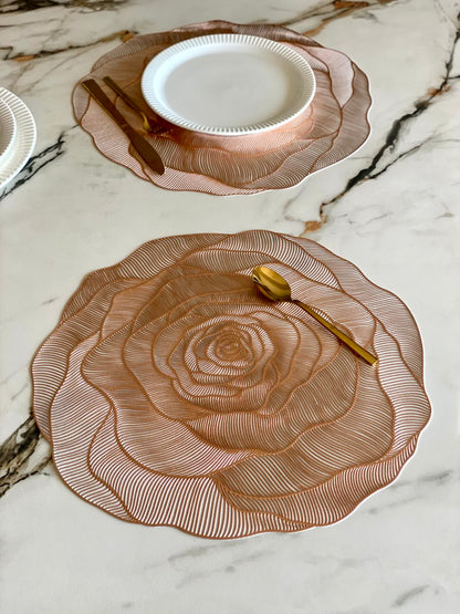 Rose Table Mats - Copper (Set of 6)