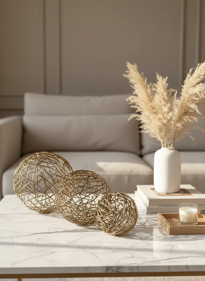 Sphere Set of 3  - Gold