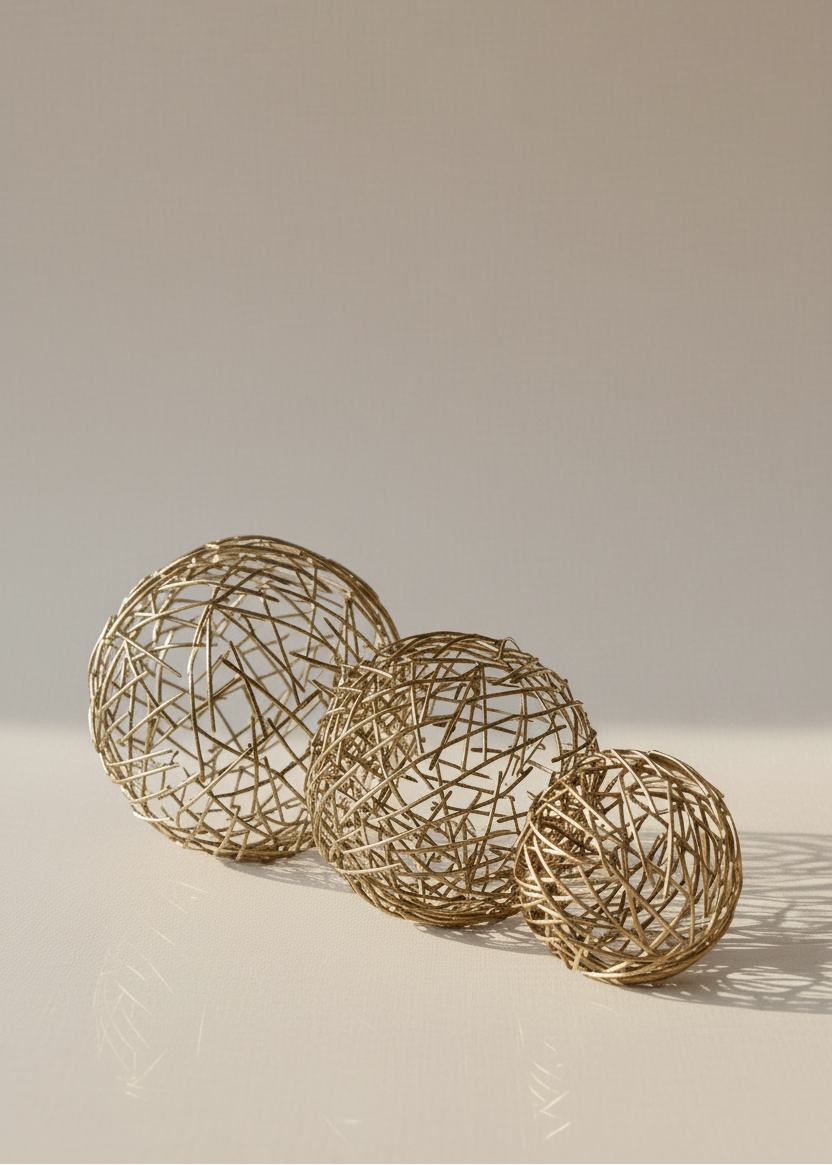 Sphere Set of 3  - Gold