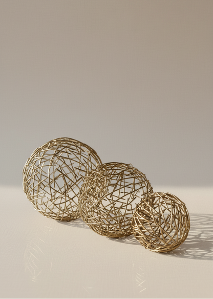 Sphere Set of 3  - Gold