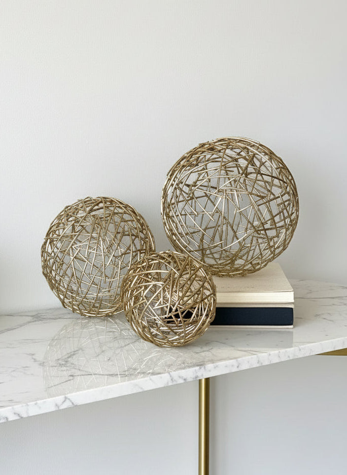 Sphere Set of 3  - Gold