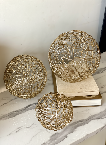 Sphere Set of 3  - Gold
