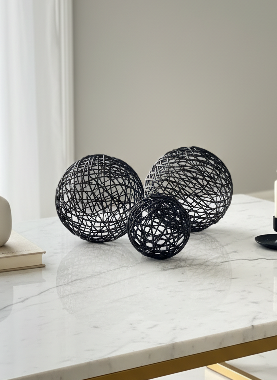 Sphere Set of 3  - Black