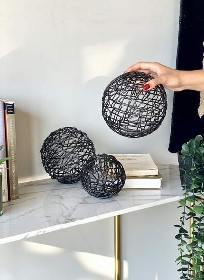 Sphere Set of 3  - Black