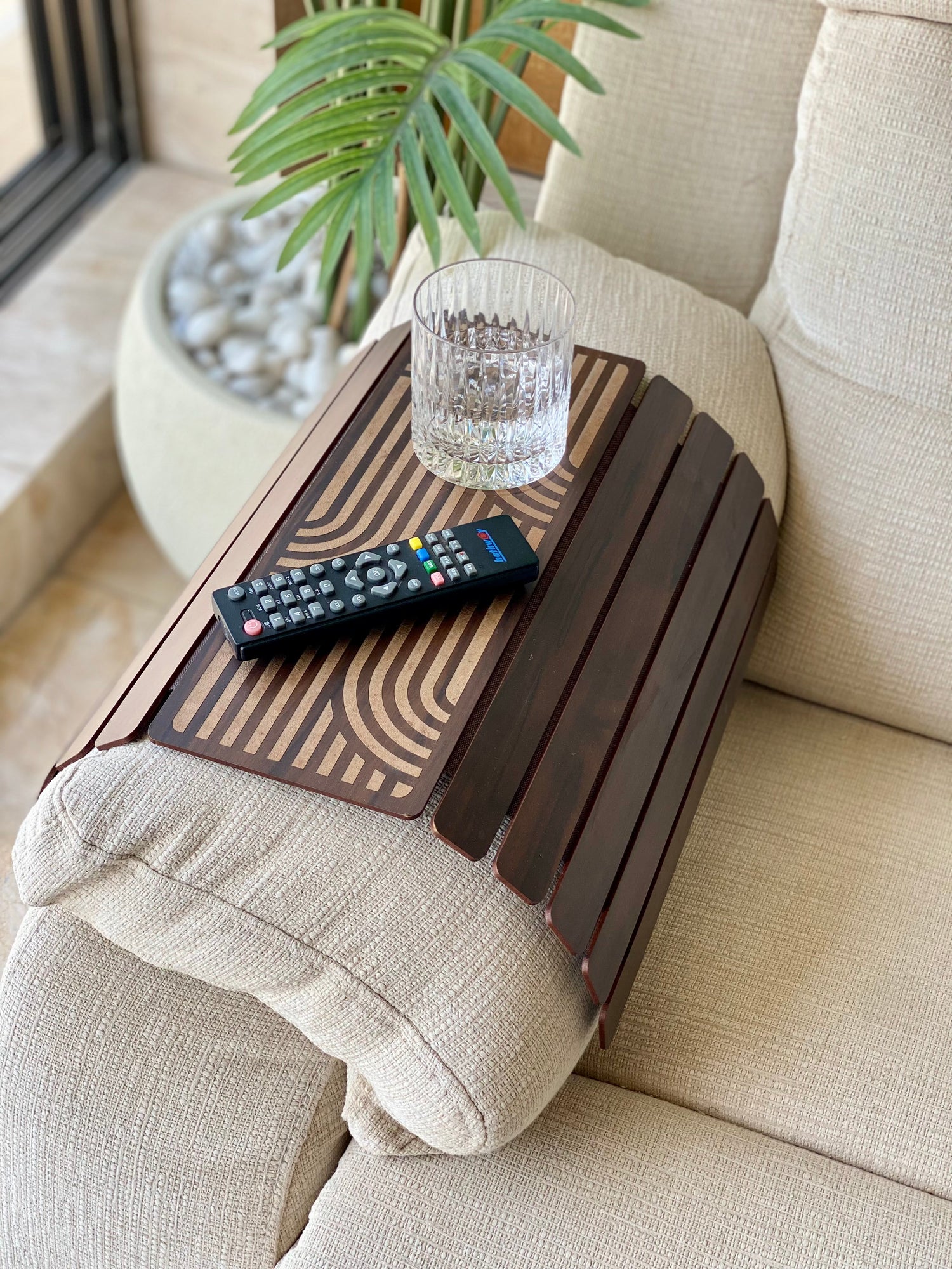 Rio Sofa Armrest Tray - Dark Brown