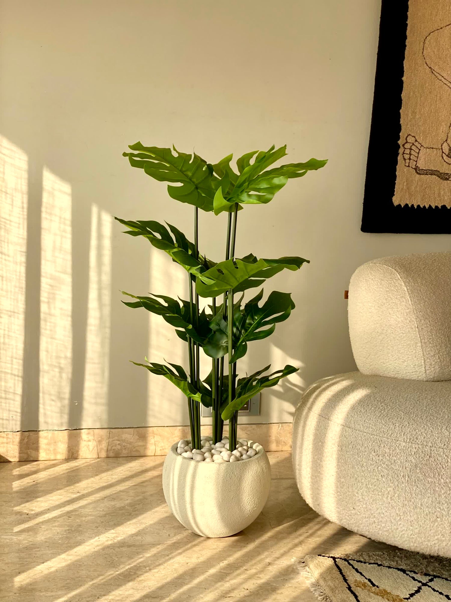 Artificial Lush Monstera Plant - 4 Feet