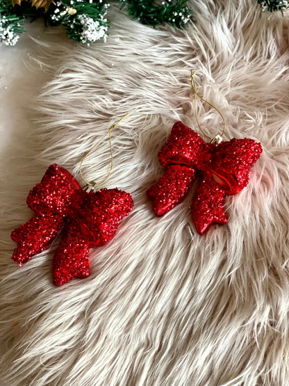 Christmas Luxe Bow Hanging - Set of 2