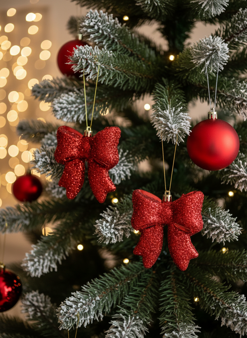 Christmas Luxe Bow Hanging - Set of 2