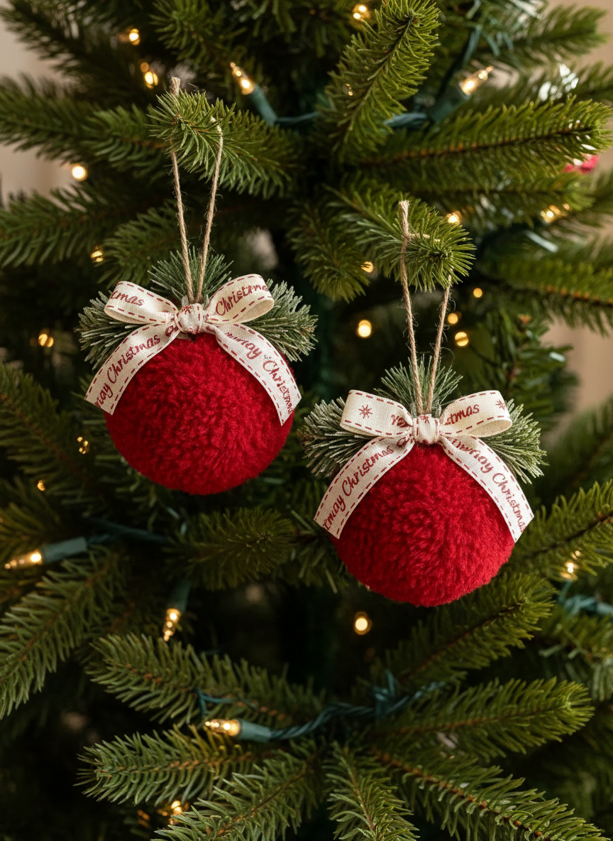 Christmas Classic Red Hanging - Set of 2