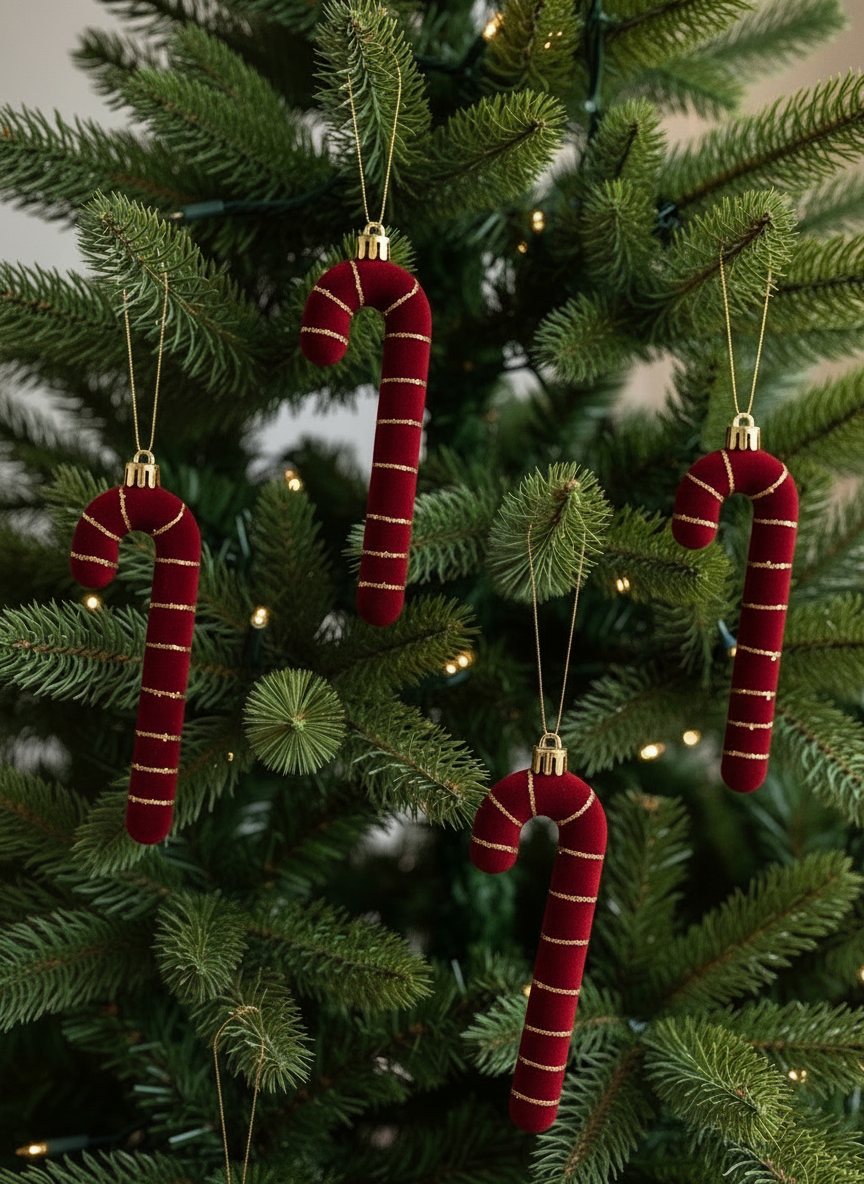 Christmas Candy Cane Hanging - Set of 4