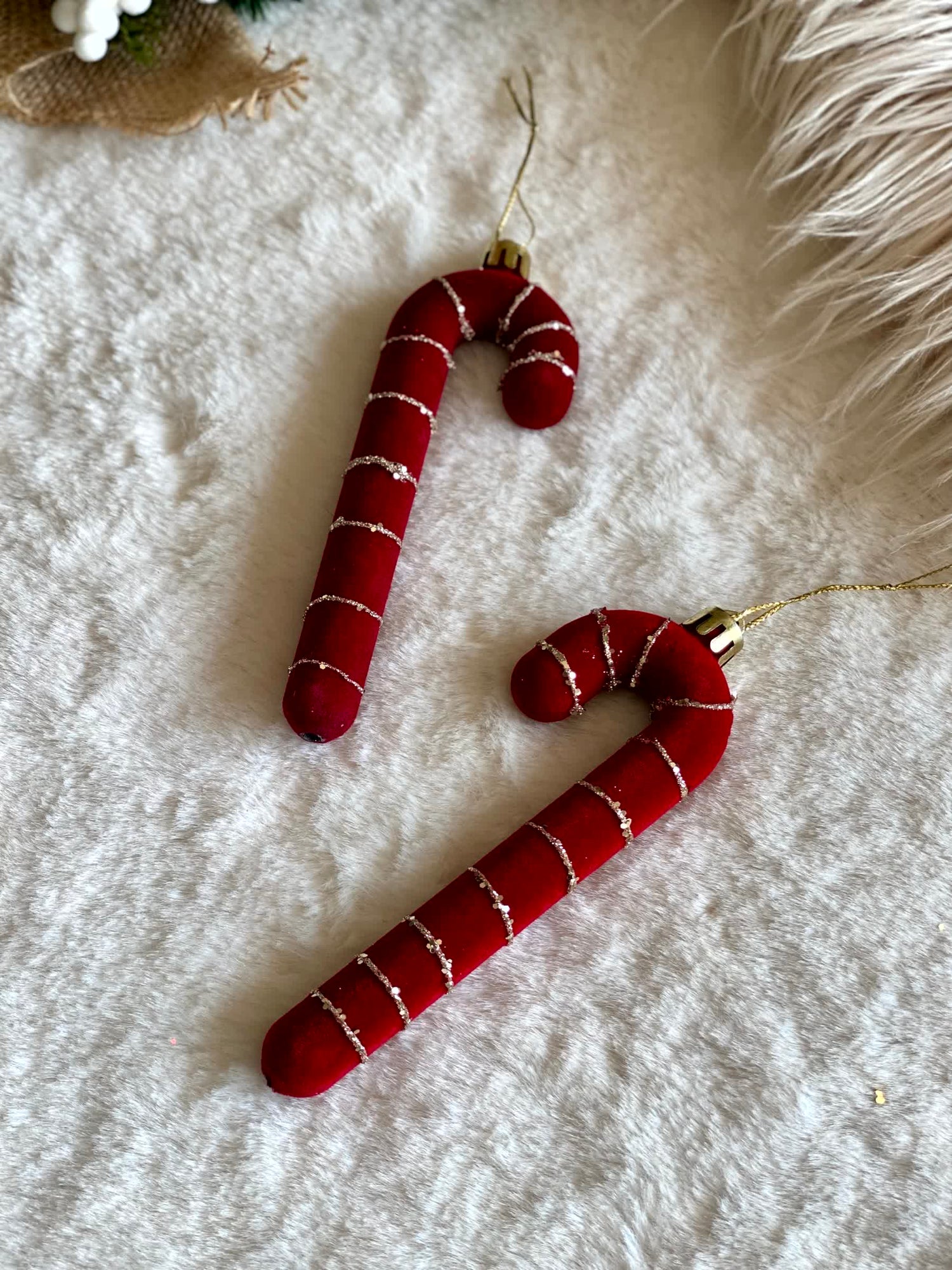 Christmas Candy Cane Hanging - Set of 4