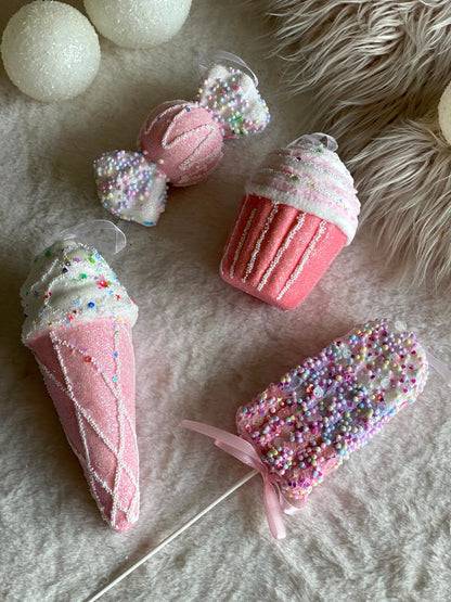 Christmas Sugarcloud Hanging -Set of 4