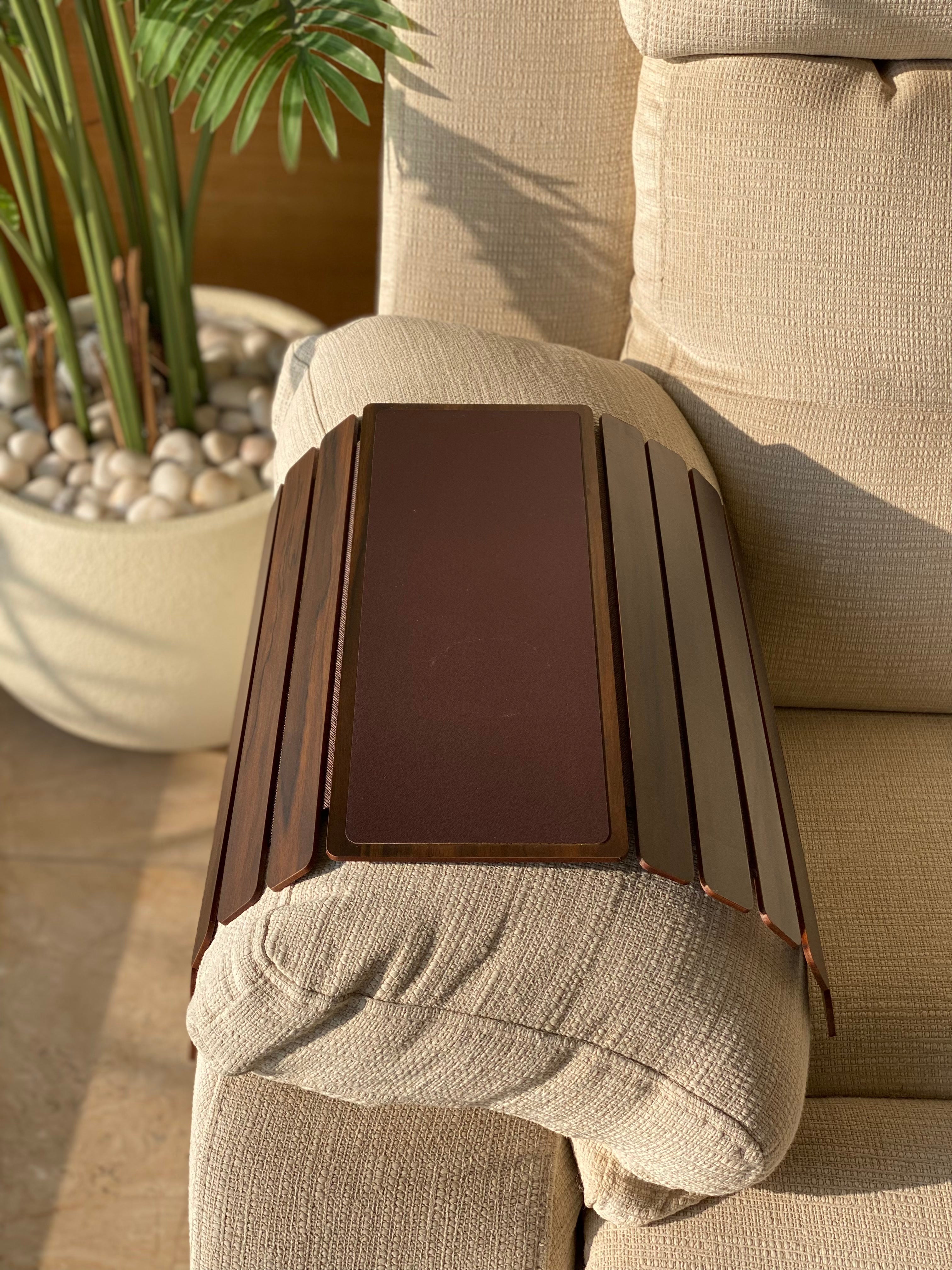 Elm Sofa Armrest Tray - Dark Brown