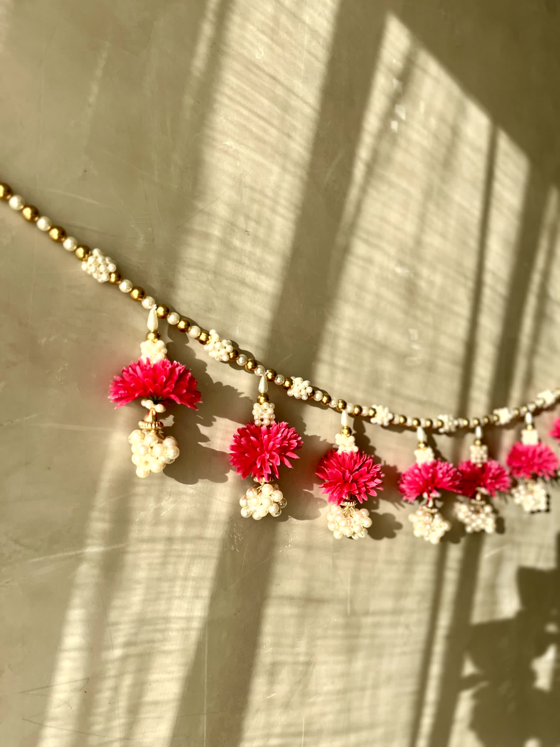 Festive Scarlet Pearl Bloom Toran