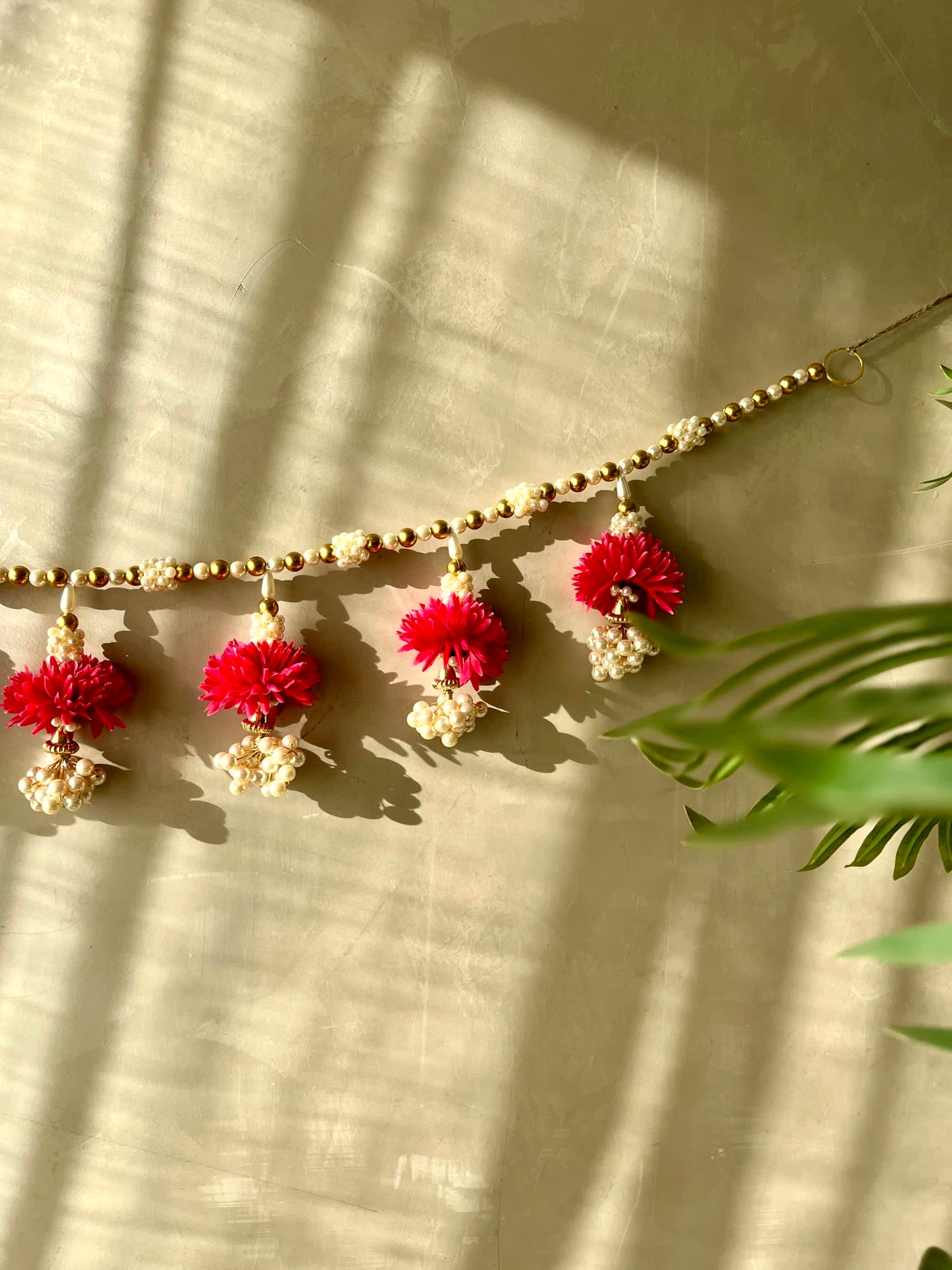 Festive Scarlet Pearl Bloom Toran
