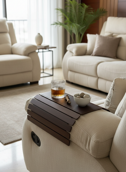 Elm Sofa Armrest Tray - Dark Brown