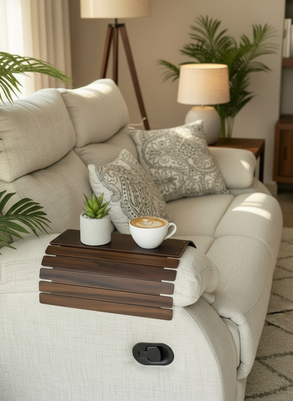 Elm Sofa Armrest Tray - Dark Brown