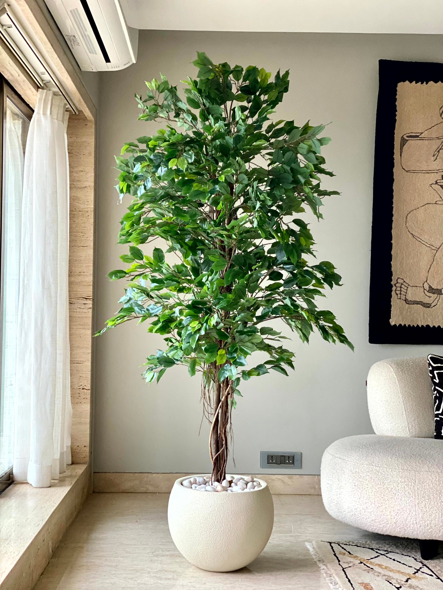 Artificial Natural Trunk Ficus Tree - 6.5 Feet