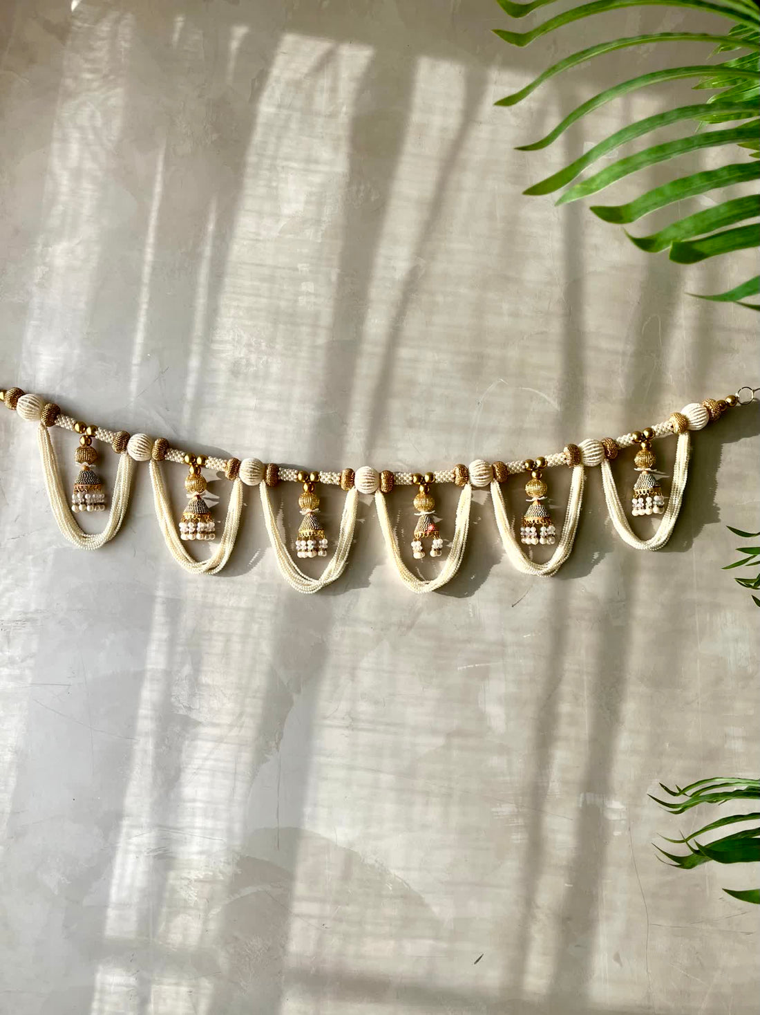 White & Gold Festive Mala Toran