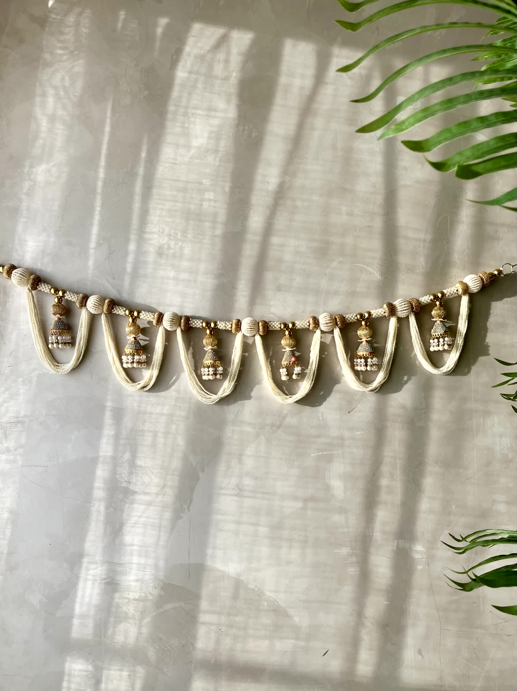 White &amp; Gold Festive Mala Toran