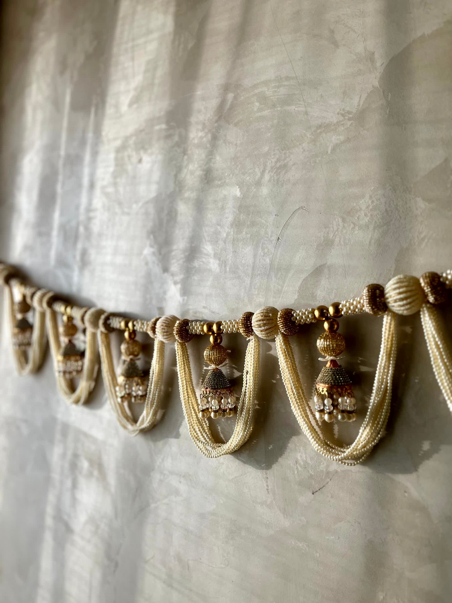 White &amp; Gold Festive Mala Toran