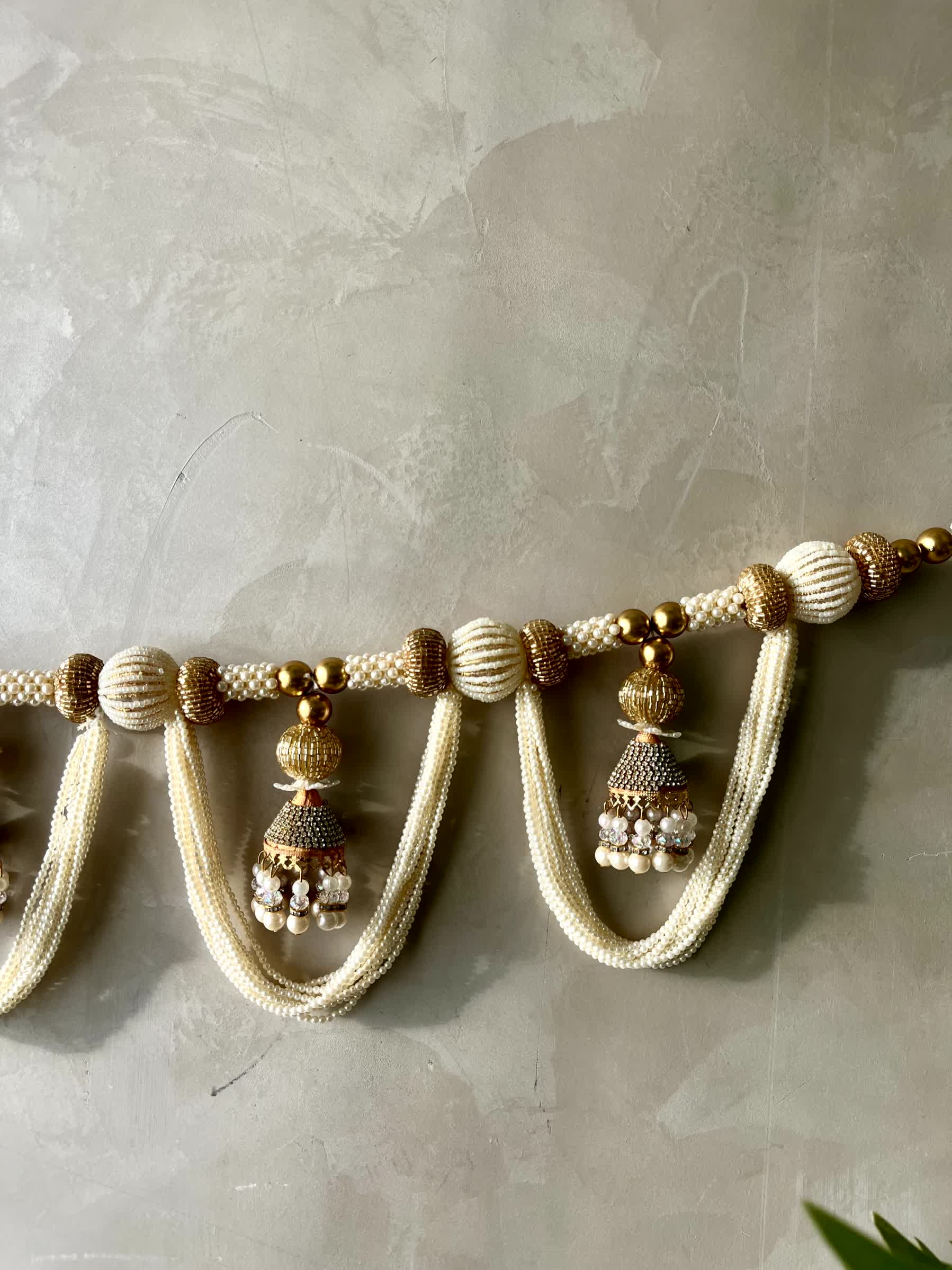 White &amp; Gold Festive Mala Toran