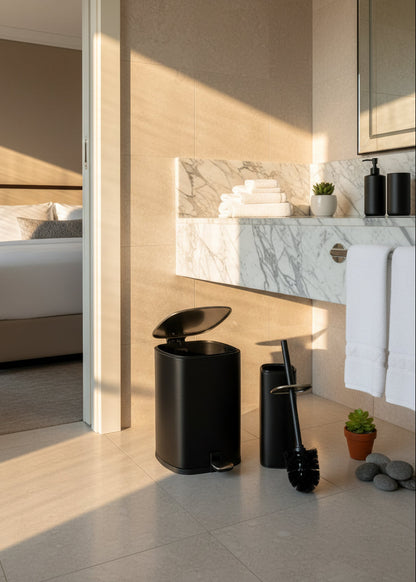 Merlowe Dustbin - Black (6L)