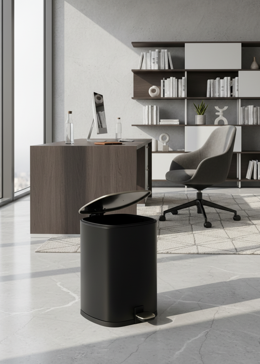 Merlowe Dustbin - Black (6L)